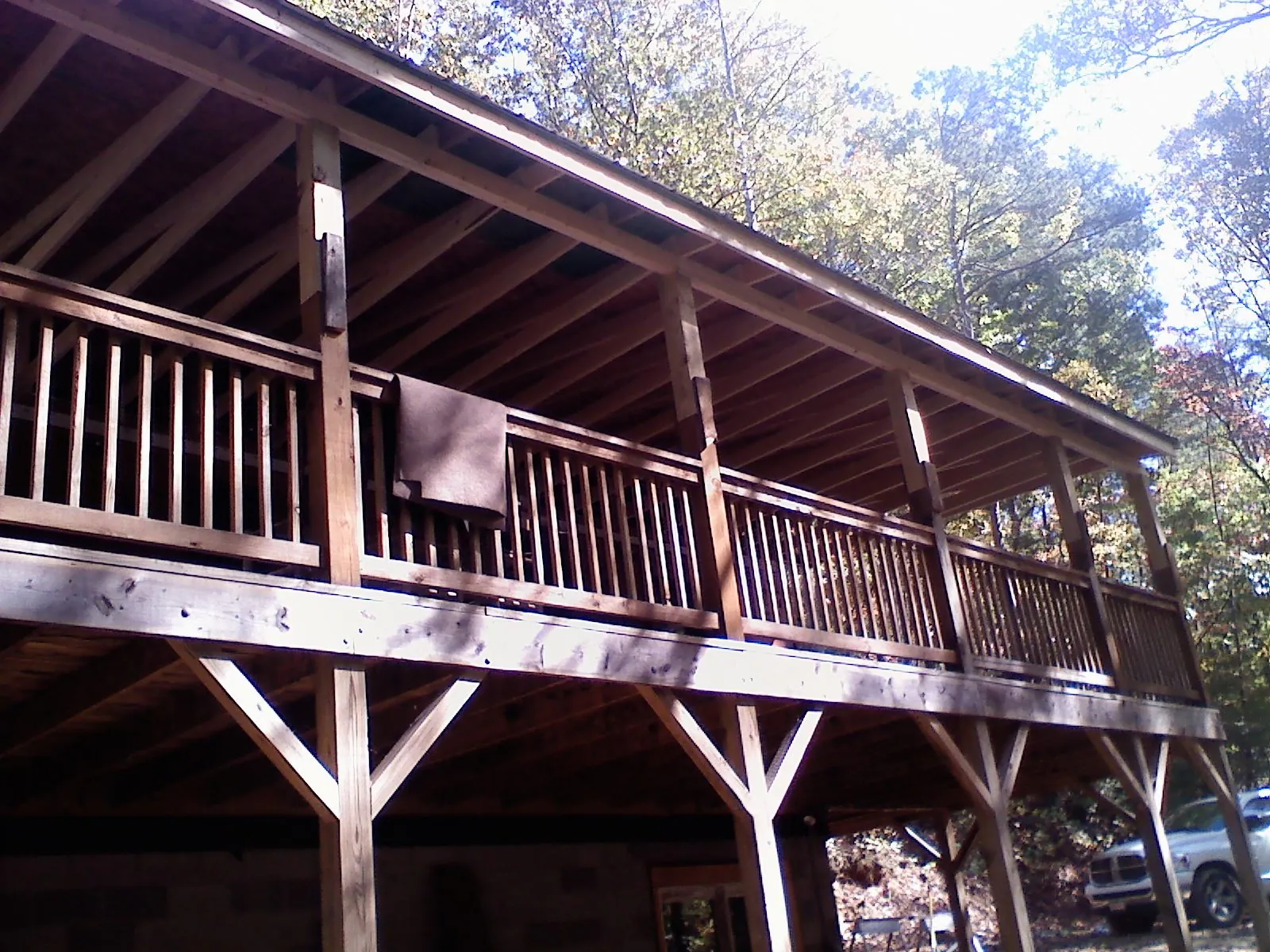Timber framing under a new elevated porch and deck — Roof Leak Repair in Nesbit by Roofing Brothers